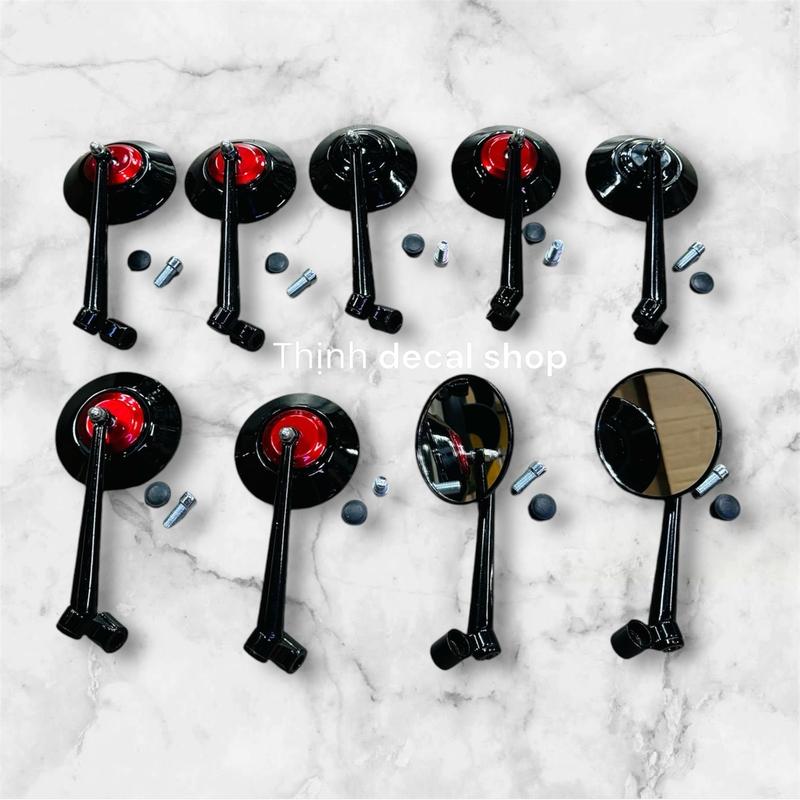 Gương kính hậu xe máy kiểu tròn thời trang lắp được các dòng xe tặng thêm 1 chân nối kính