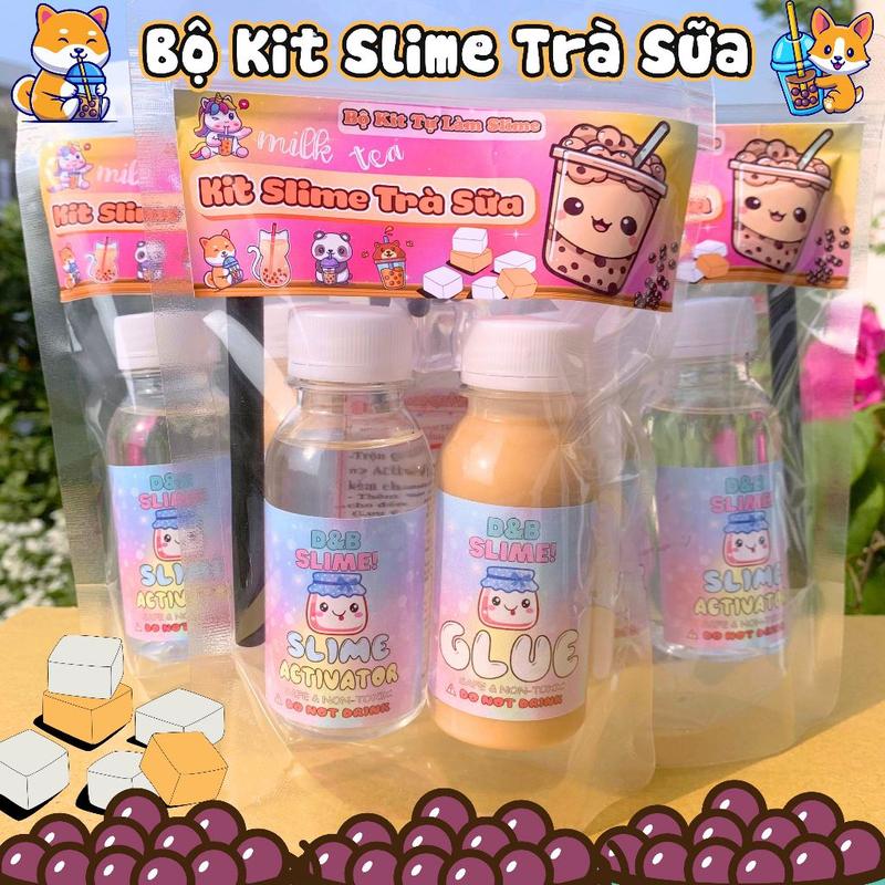 [Hot Trend] Bộ Kit làm Slime Trà Sữa Chân Trâu - Set làm Slime Cơ Bản Kèm Charm (Có Bán Sỉ) Đồ Chơi Toy