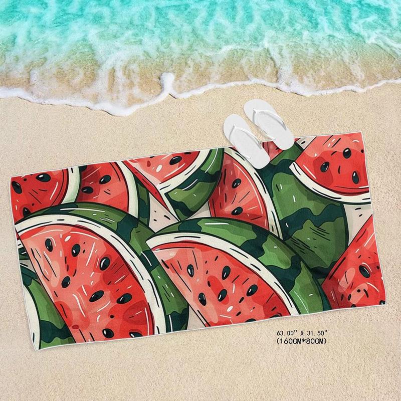 Watermelon Pattern Beach Towel, Lightweight Quick Drying Towel, Soft Absorbent Towel for Camping Yoga Swimming, Beach Towel for Women & Men 4