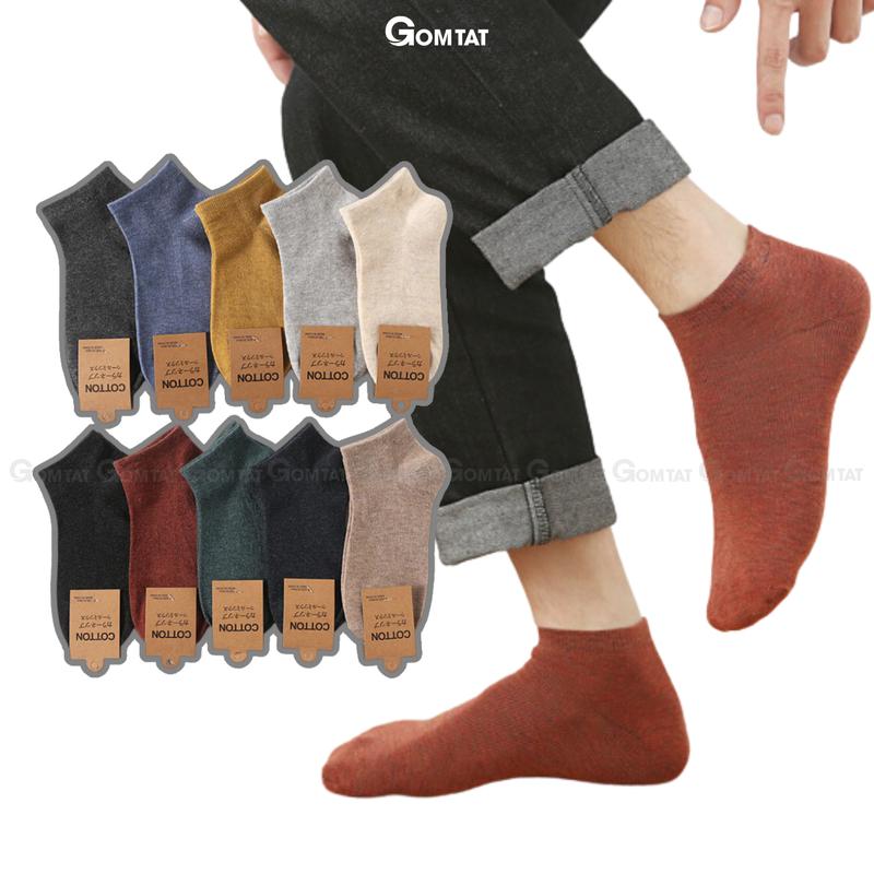 Set 10 đôi tất chân cổ ngắn nam nữ vớ cổ ngắn nam nữ mềm mại thoáng mát chuẩn xuất Nhật tất nam cổ ngắn vớ nam nữ cổ ngắn Menswear - CB023