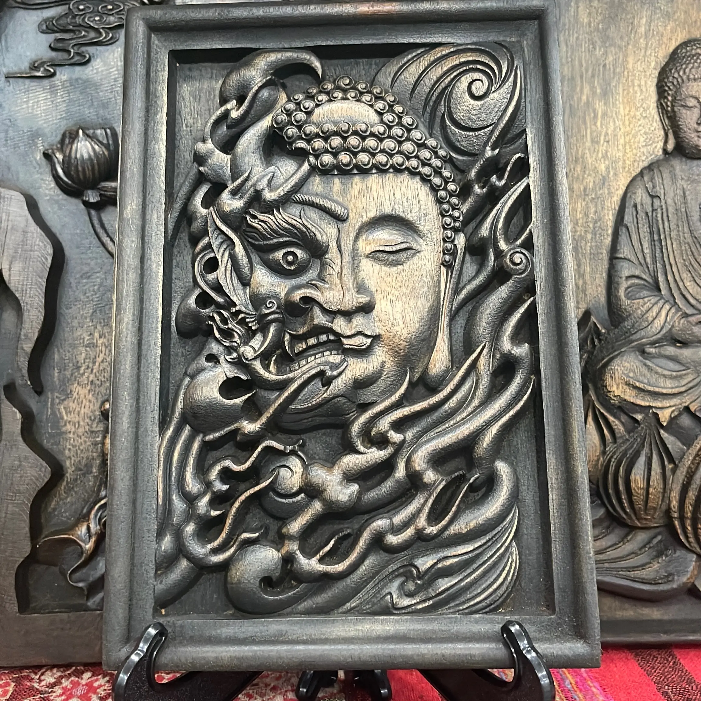 Tranh Độc Đáo Thiện Ác Treo Phòng Khách/Phòng tu tap/Phòng Làm Việc( tặng kèm chân đế)
