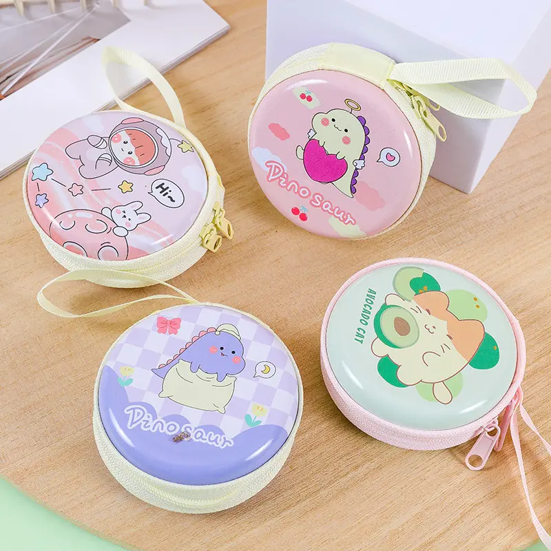 Ví Đựng Tiền Xu Bằng Thiếc, Thiết Kế Sáng Tạo Và Dễ Thương, Cho Trẻ Em, Hình Hoạt Hình, Thích Hợp Đựng Tiền Lẻ, Tai Nghe Và Cáp, Khóa Kéo Tròn, Túi Đựng Đồ, Nhỏ, Tuyệt Vời Làm Quà Tặng 1
