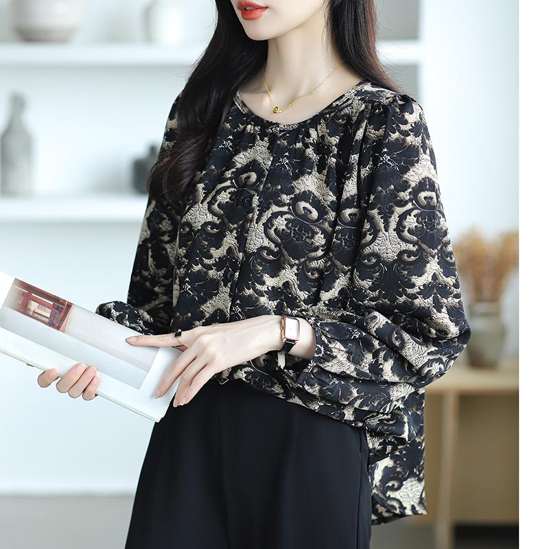 Áo Cánh Hoa, Hàng Mới Về, Cổ Tròn, Tay Phồng Áo, Dành Cho Nữ, Phong Cách Hàn Quốc, Thường Ngày, Dài Tay, Áo Voan Top Women 5