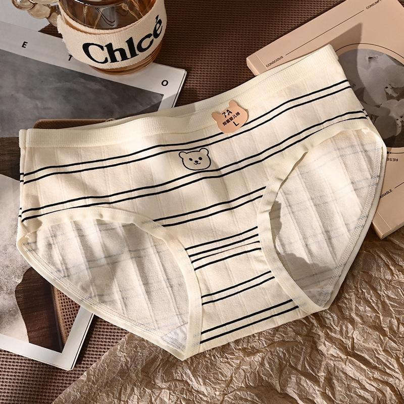 2025 Cotton Cartoon Printed Underwear for Women Elastic Hip Antibacterial Cotton Crotch Breathable Mid Waist Girl Student Underwear Fashion Best-Seller 6