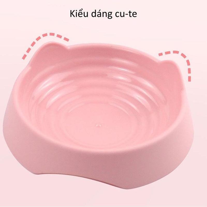 Bát ăn đơn hình tai mèo đáng yêu cho chó mèo chứa được nhiều thức ăn vững chắc loại dày - DuckPet 2