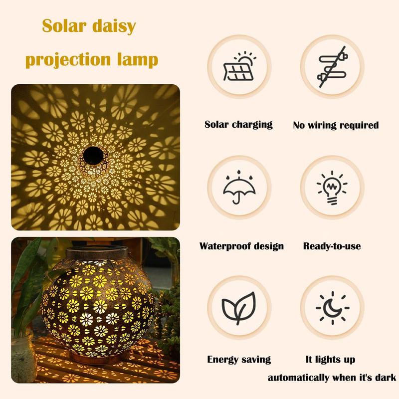 Solar Powered Garden Decorative Light, Vintage Design LED Light, Waterproof Portable Light for Yard & Garden Decoration, Outdoor Lighting 4