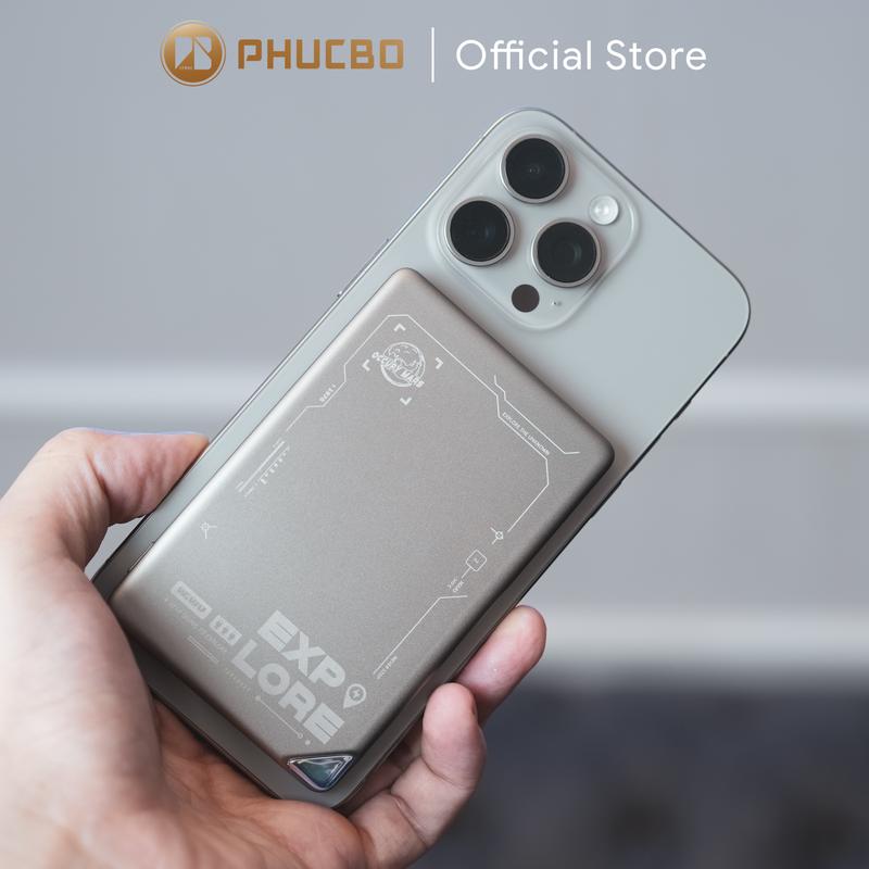 Pin Dự Phòng Wiwu Ultra Slim Sạc Nhanh 15W , Hít Nam Châm Mạnh, Vỏ Kim Loại Cao Cấp, Thiết Kế Mỏng, Có Đèn Led