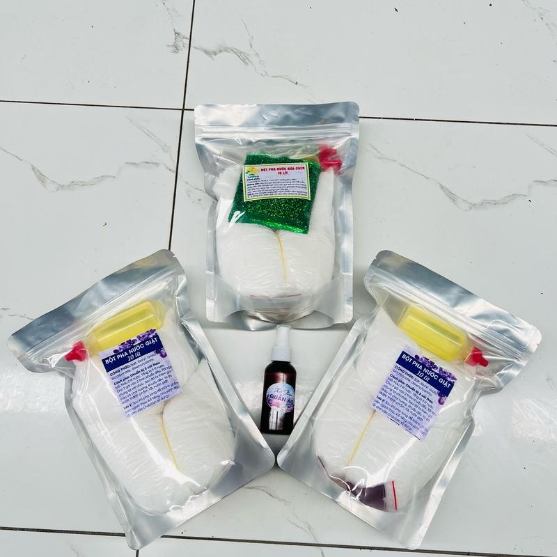 COMBO 2 Giặt và 1 Chén Bột Pha Nước Giặt 10 Lít và Bột Pha Nước Rửa Chén 10 Lít kèm quà Xịt Thơm Quần Áo và Cước Rửa Chén Làm Sạch