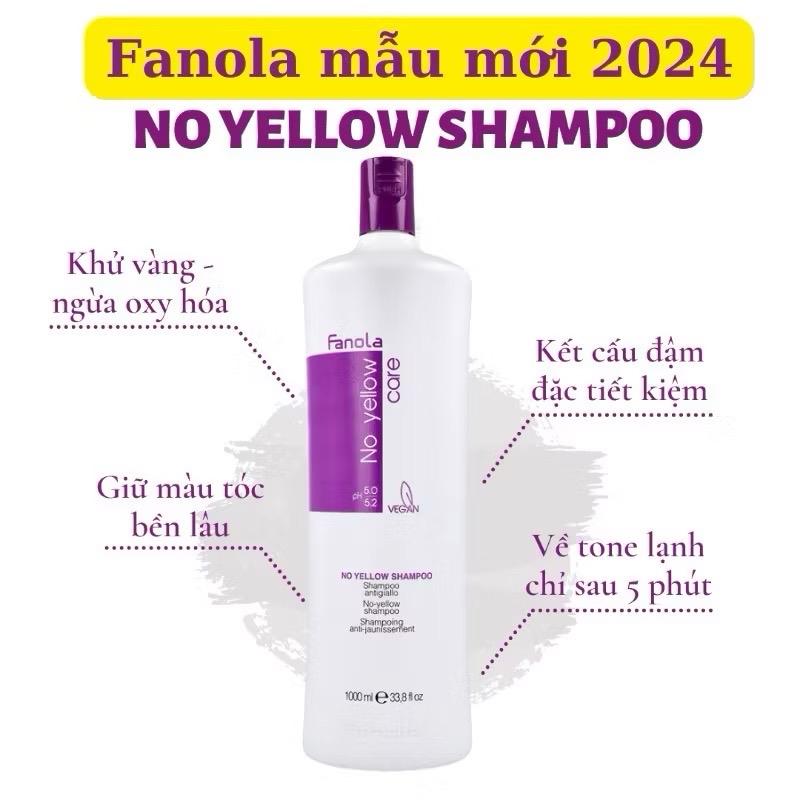 CHÍNH HÃNG DẦU GỘI TÍM FANOLA YELLOW 1000ML ITALY - KHỬ VÀNG GIỮ MÀU CHO TÓC TẨY TÓC NHUỘM MÀU THỜI TRANG