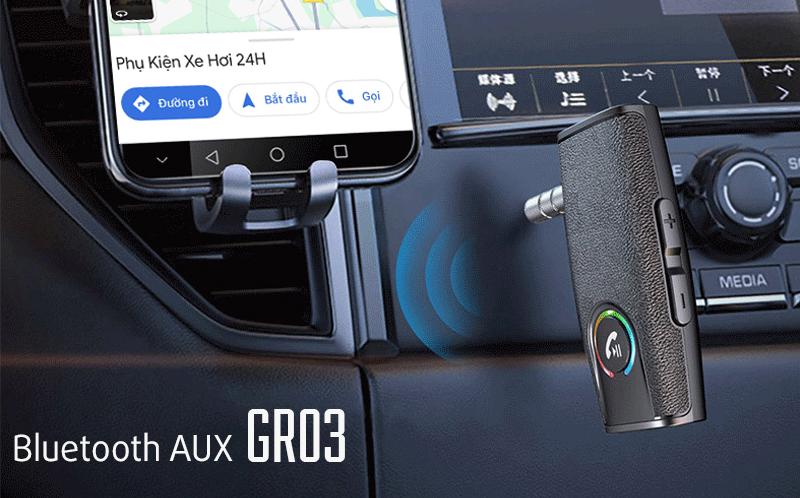 Product Introduction of Bluetooth receiver GR03 thế hệ mới gắn cổng AUX trên xe, bluetooth 5.1, có thẻ nhớ 1