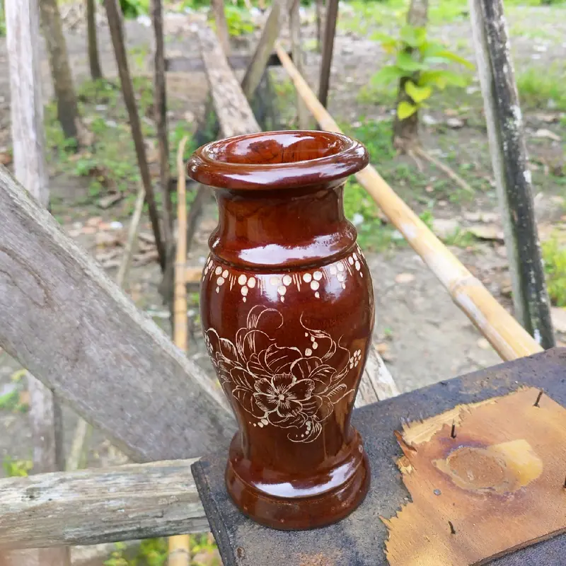 vas bunga kayu jati 0