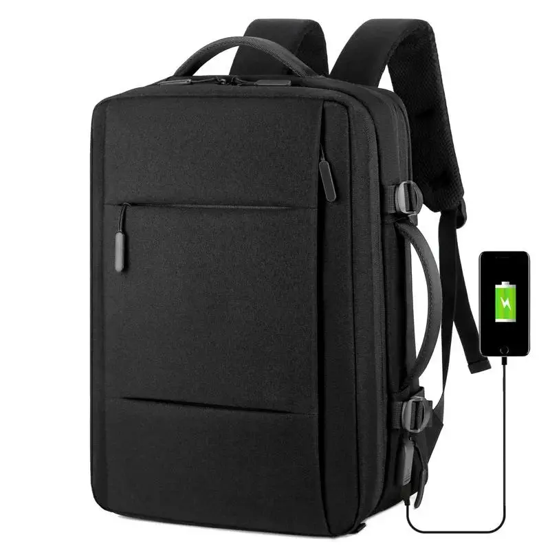 Large Capacity Travel Backpack, Expandable Laptop Backpack, Waterproof Storage Bag with USB Connector for PS5/PS5 Pro/PS5 Slim/PS4/PS Portal