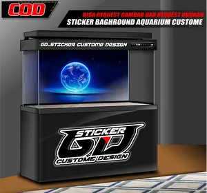 STICKER AQUARIUM / BACKGROUND AQUARIUM / WALLPAPER AQUARIUM / TEMA BULAN / MOON / PLANET