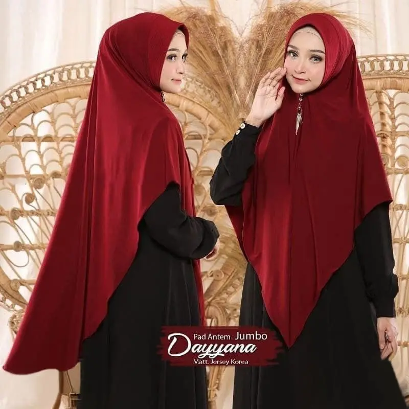 Jilbab Syari Bergo Jumbo Dayyana Khimar Syari Berbahan Jersy ZHI 1