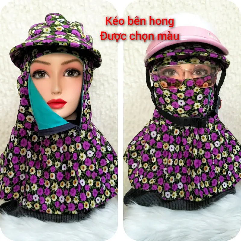 Nón khẩu trang khóa kéo bên Hong, vải thun ati-solen-thun gân, tặng kèm 2 quà ngẫu nhiên Women Nữ 2