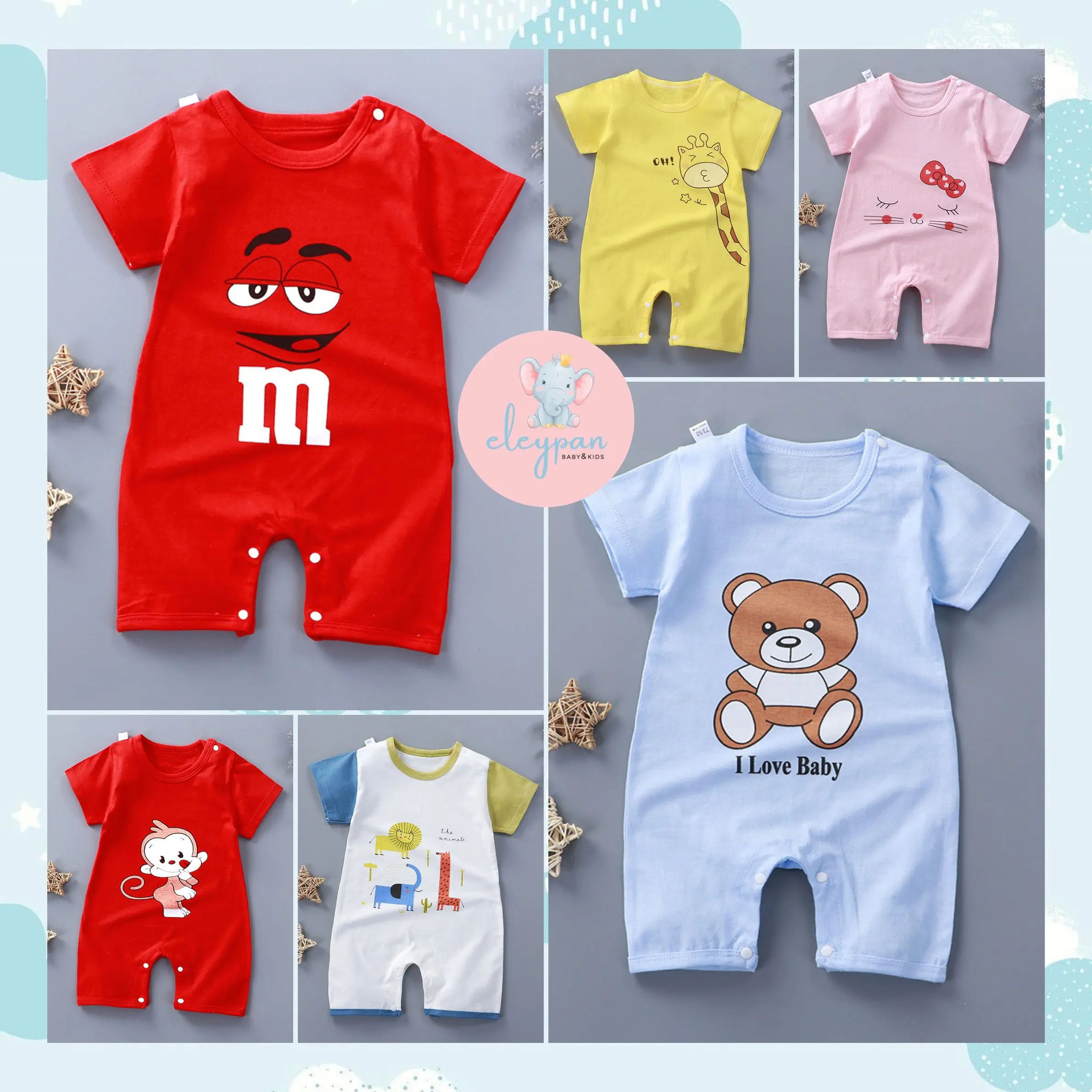 [eleypan.kids] Jumper Bayi Pakaian Baby Newborn Setelan Romper Baju Jumpsuit Anak Bayi
