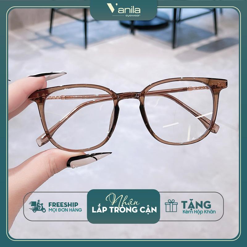 Gọng kính cận dẻo VANILA KC30145 gọng kính vuông tròn có mắt kính giúp ngăn ánh sáng xanh và tia UV kính thời trang Hàn Quốc