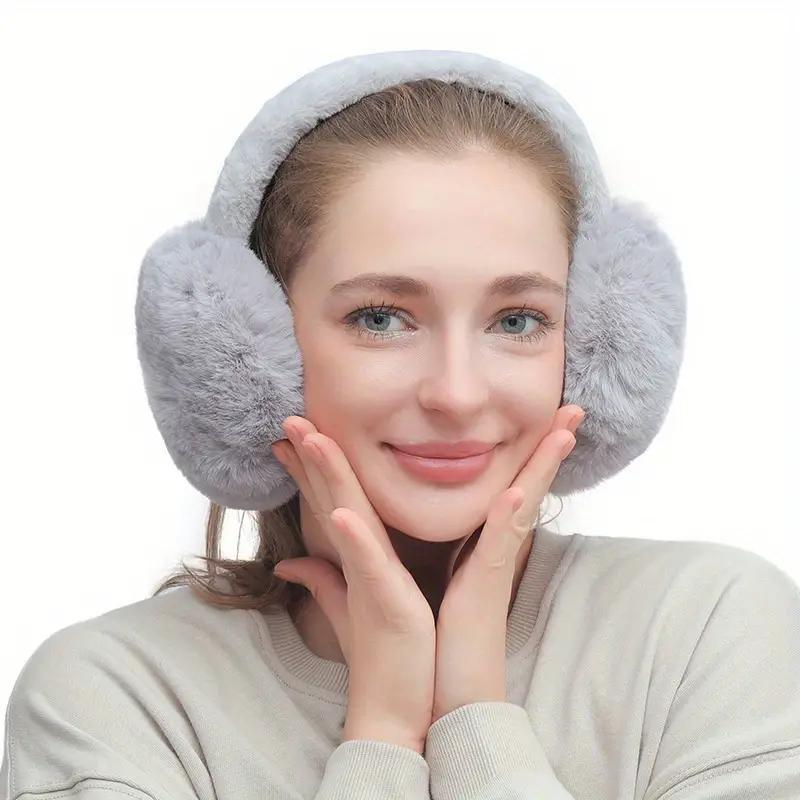 Product Introduction of Solid Color Plush Earmuffs, Soft Ear Warmer, Foldable Ear Muffs, Comfortable Coldproof Earmuffs for Winter Outdoor, Christmas Gift 2