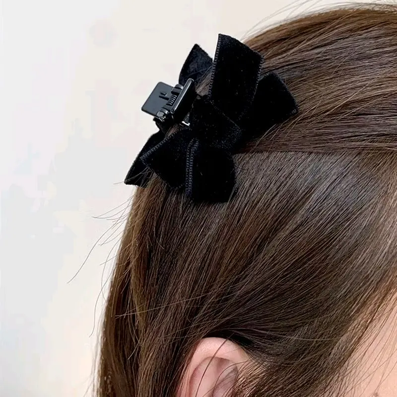 Kẹp tóc nơ nhung phong cách nữ tính, dễ thương A112