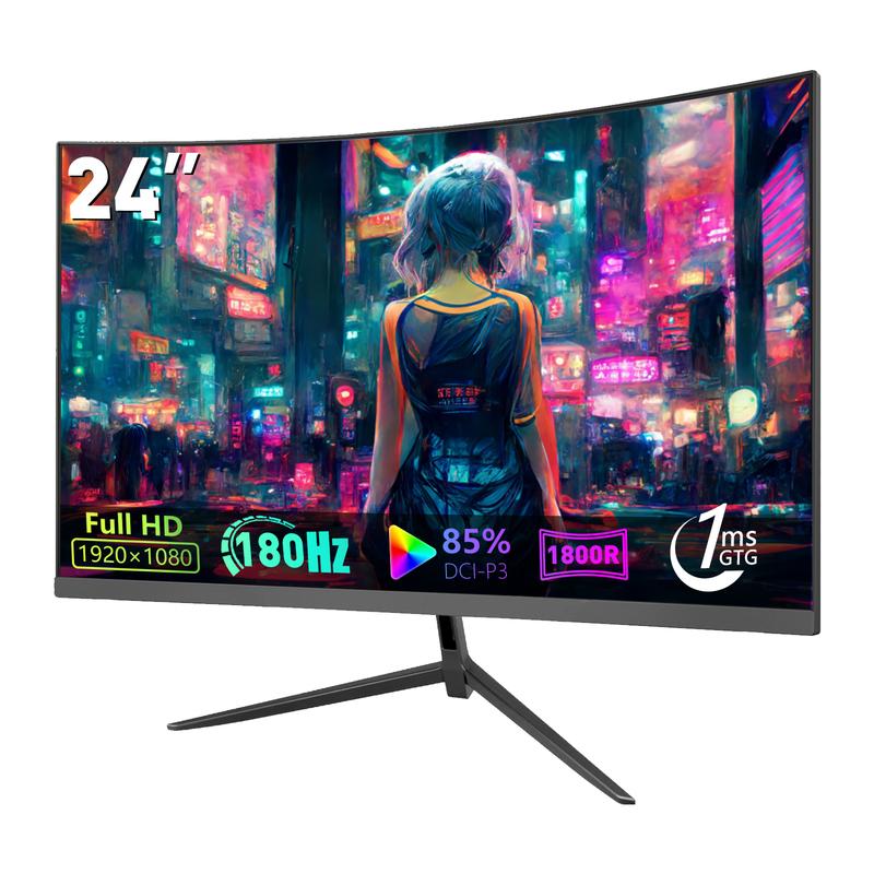 24 Inch Slightly curved Gaming Monitors 180Hz 1Ms FreeSync HDR - TikTok ...
