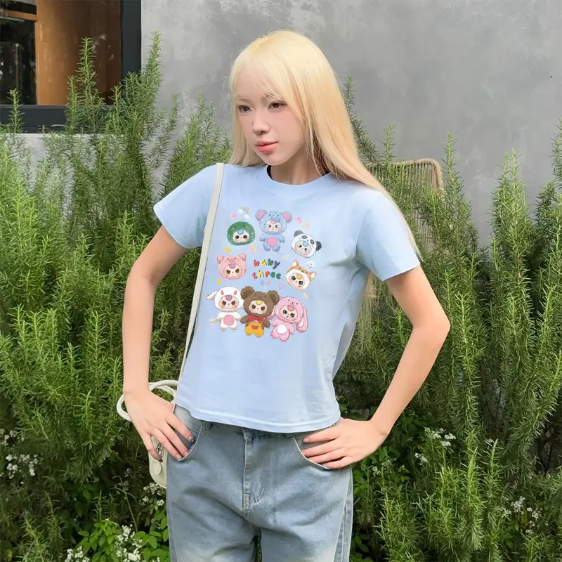 Áo Thun Baby Tee Tay Ngắn PINKSTORE29 Cổ Tròn In Hình Icon Baby Three A52012 1