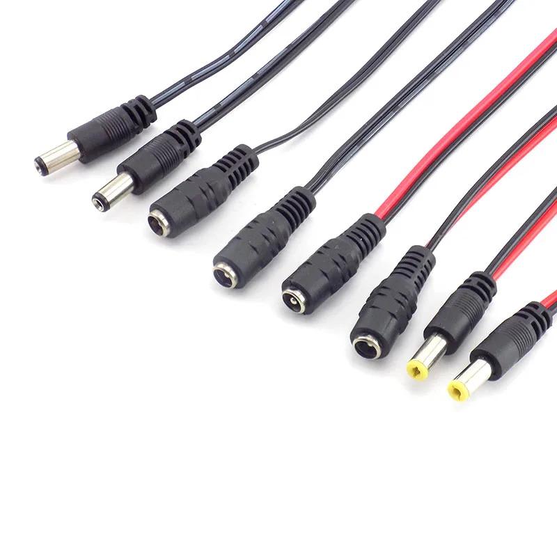 OhLinTek 1/5/10pcs 12V DC 5521 Male Female Connectors jack cable adapter plug power supply wire cord 5.5 x 2.1mm for LED Strip Light CCTV Camera 2