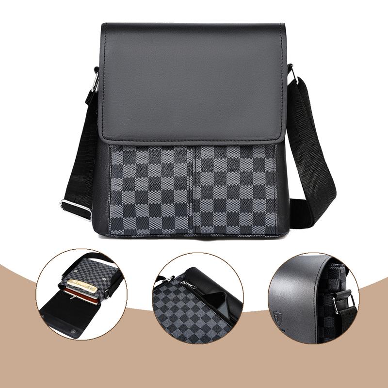 Checkerboard Saddle Crossbody Shoulder Bag