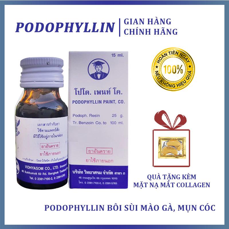 Dung Dịch Podophyllin 25% Thái Lan 15ml - Bôi Sùi Mào Gà Hàng Chuẩn Nồng Độ Không Pha Loãng