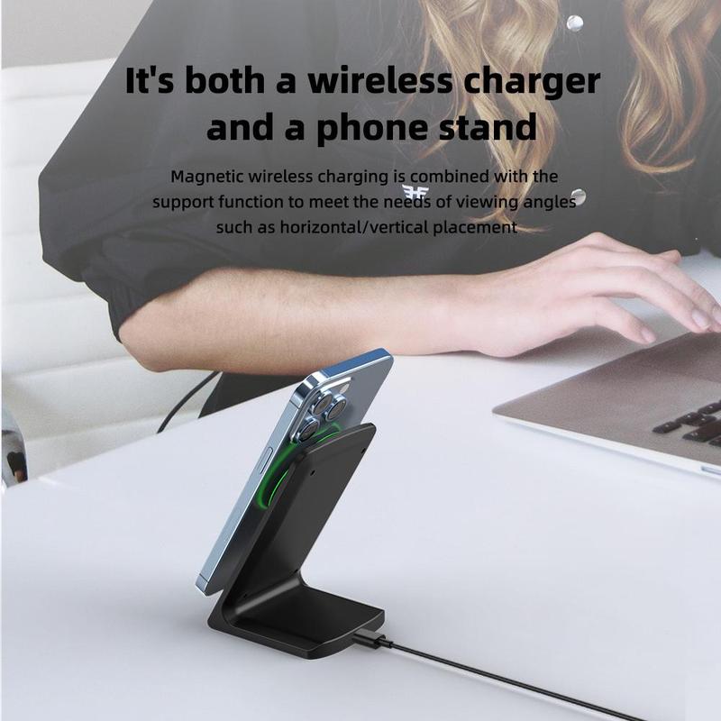 Product Introduction of Magnetic Wireless Charger Stand, Fast Wireless Charging Station, Desktop Charger Holder Compatible with iPhone 12 13 14 15 Series, for Magsafe Charger 7