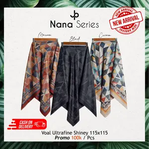 NANA SERIES  BY JOURNEY SCARVES JILBAB SEGIEMPAT MOTIF KERUDUNG Voal Wanita Voal Wanita Muslim Nyaman Square