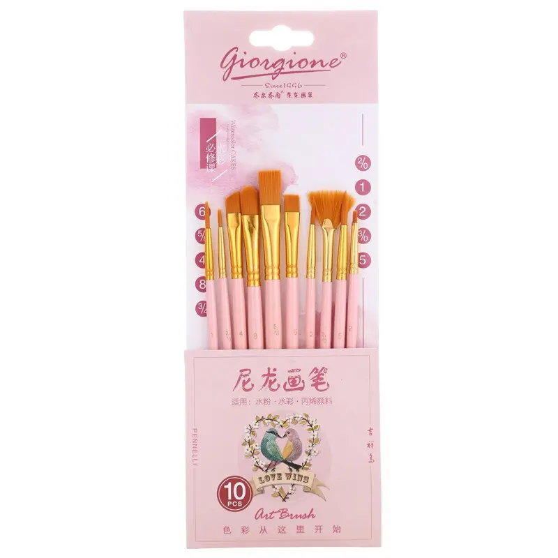 BỘ 10 CÂY CỌ VẼ MÀU NƯỚC THÂN MÀU PASTEL GIORGIONE G-188 3