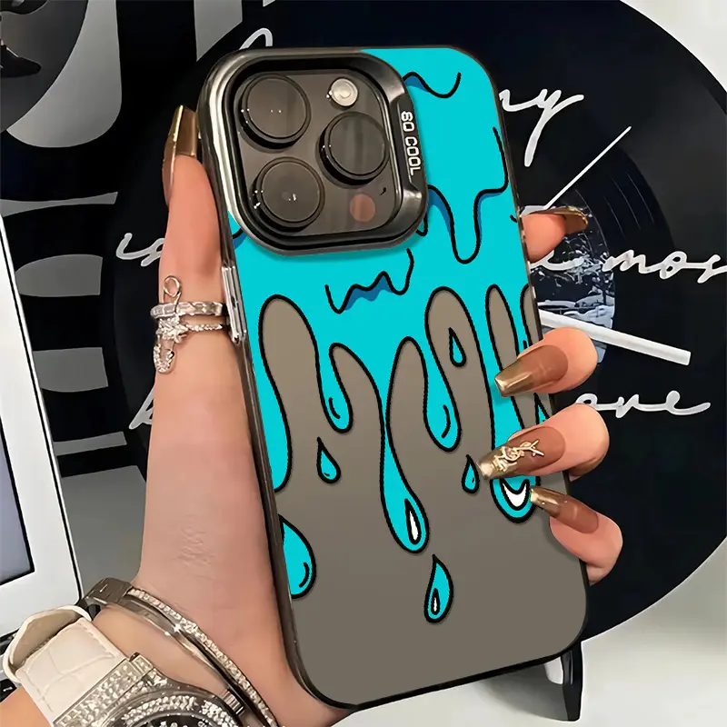ốp điện thoại họa tiết giọt nước xanh biển thời trang, tương thích với iPhone 15Pro Max 14 13 12, IP cao cấp 16 11Promax 7 / 8 Plus X XR XSMAX SE2020 IMD, vỏ silicon cứng, bảo vệ chống sốc