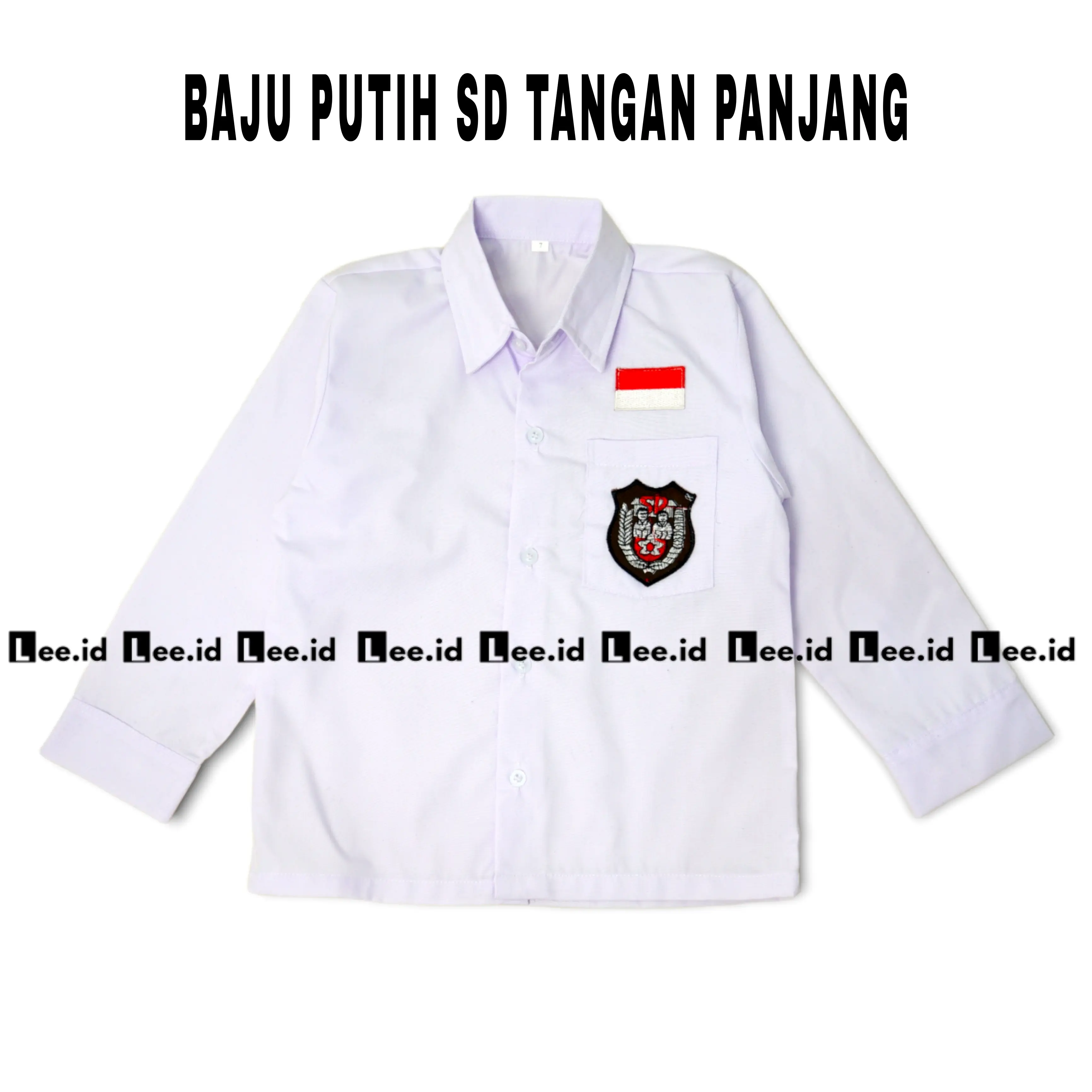 Baju Seragam Sekolah SD Putih Lengan Panjang Kelas 1 - 6 SD