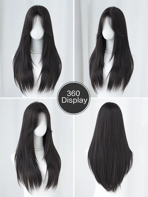 28 Inch Long Layered Wigs for Women, Gorgeous Fluffy Wigs without Bangs, Heat Resistant Synthetic Fiber Full Machine Wigs for Party, Daily Use 4