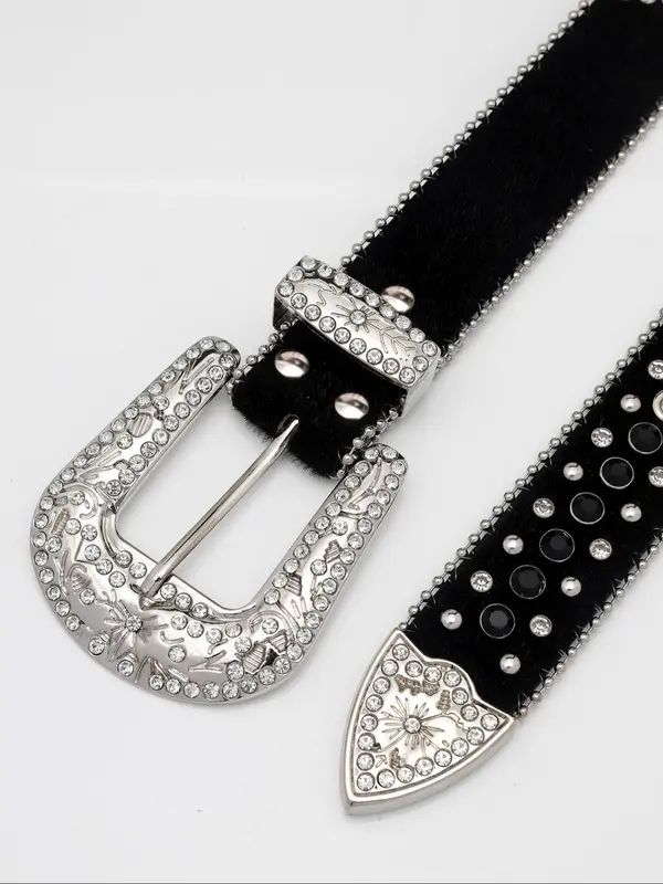 Easter Y2k Rhinestone Decor Belt, Wide Waistband for Party, Designer Belts, Country Rivet Full Rhinestone Men & Women Accessories for Daily Clothing Decor, Belts for Women 3