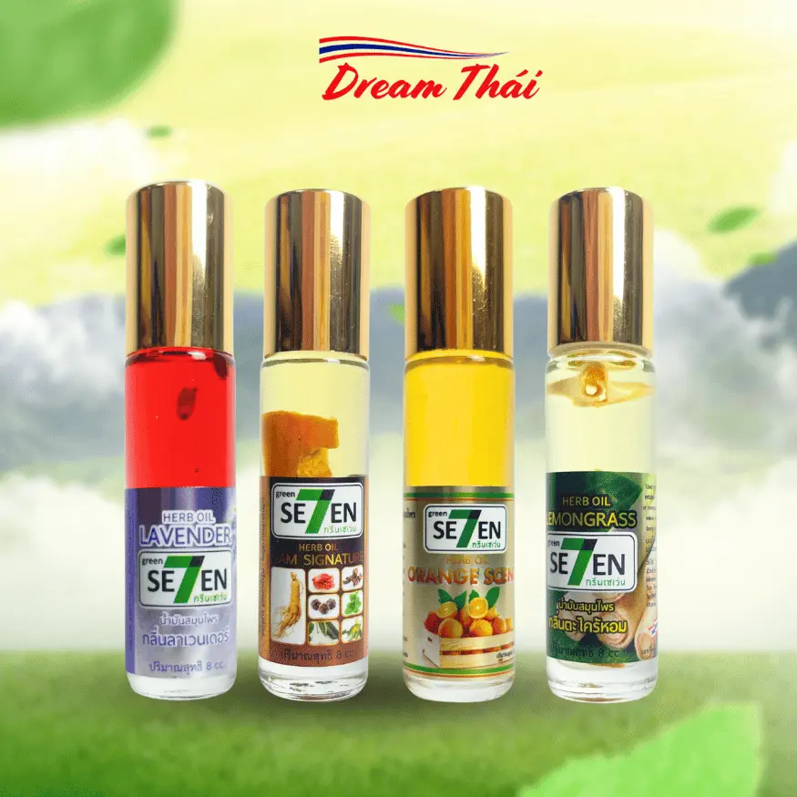 Dầu Lăn Thảo Dược Green Se7en 8ml Nội Địa Thái Lan Giúp Giảm Cơn Ho, Nghẹt Mũi, Đau Đầu, Say Tàu Xe [Dream Thái]