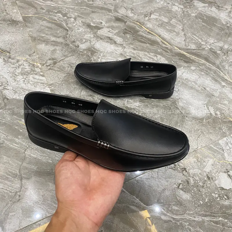Giày lười nam da bò sáp đế cao su khâu viền chắc chắn HQ0190 Mũi vuông Shoes 5