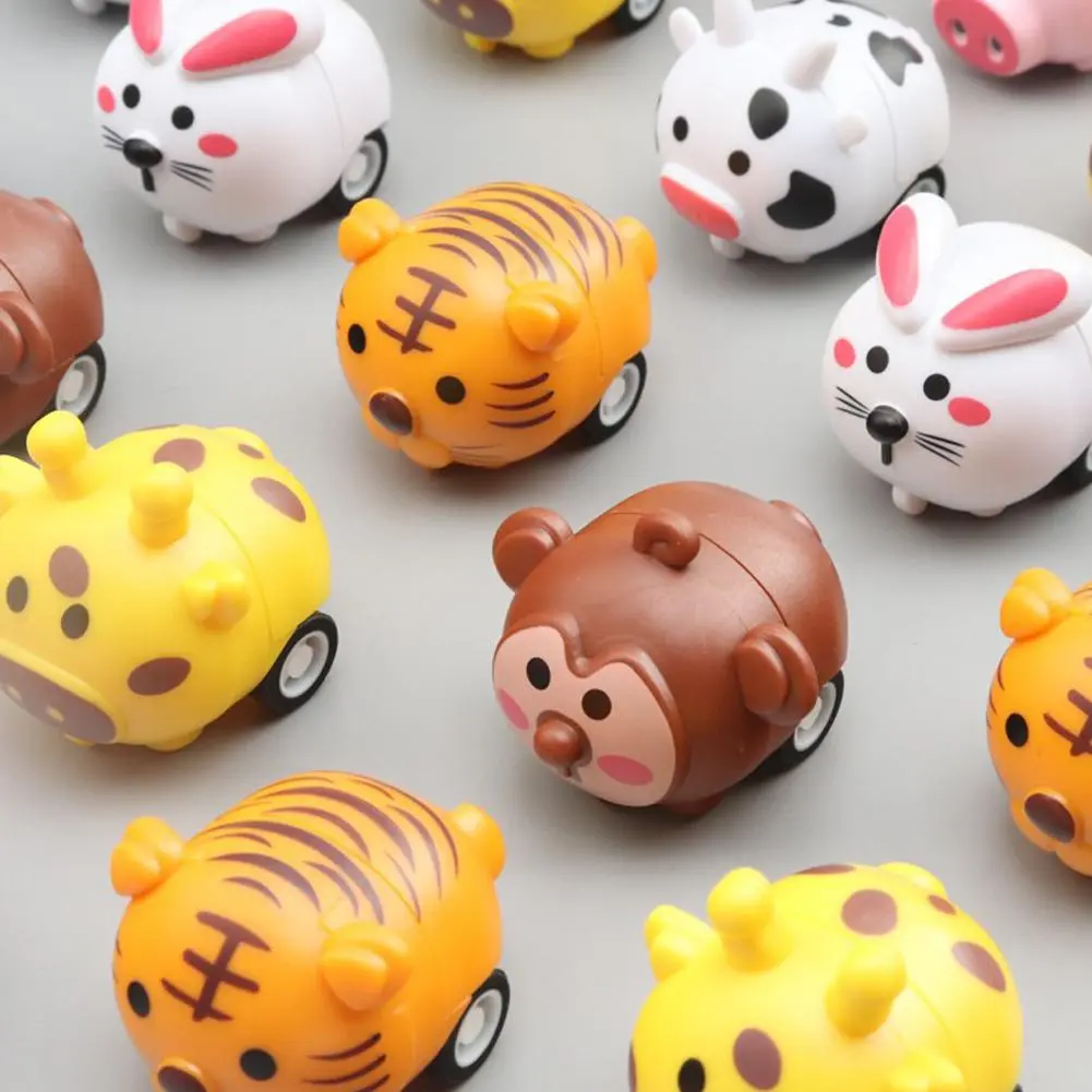 Mini Children's Cute Cartoon Pull Back Car Toys For Kids Animal Shape Toy Car