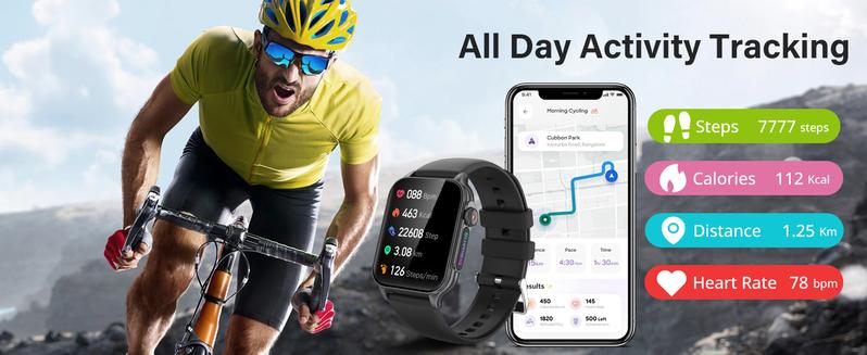 Product Introduction of Smart Watch for Men Android Phones, Fitness Tracker Smartwatch Answer/Make Call,Waterproof Smart Digital Watches for Women Compatible Samsung IOS iPhone Heart Rate Blood Oxygen Readings (Black) 7