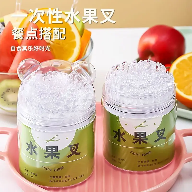 Nĩa Trái Cây Dùng Một Lần, Nĩa Nhỏ Trong Suốt, Cầm Tay, Thích Hợp Cho Thực Phẩm Đóng Hộp, Sử Dụng Tại Nhà, Bánh Ngọt Và Các Loại Tráng Miệng, Bán Chạy Trong 30 Ngày, Bán Được 20.000 Miếng