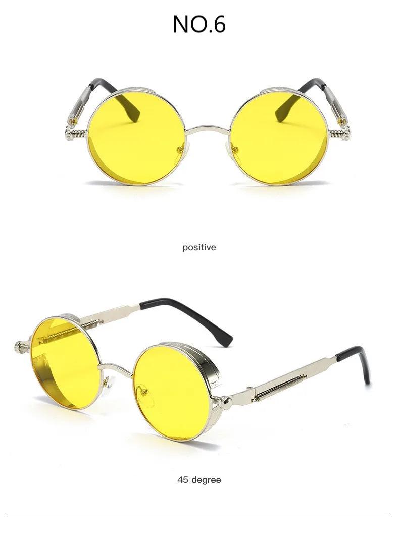 Product Introduction of Metal Steampunk Sunglasses Men Women Fashion Round Glasses Brand Designer Vintage Sun Glasses High Quality Sun Oculos 2021 27