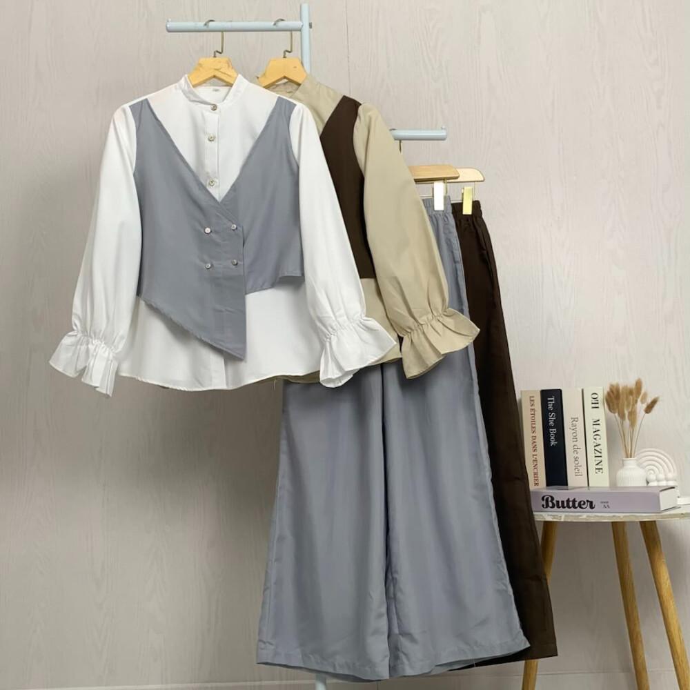 [NEW]Asaya Setelan dua potong yang stylish dan simpel: atasan + celana longgar