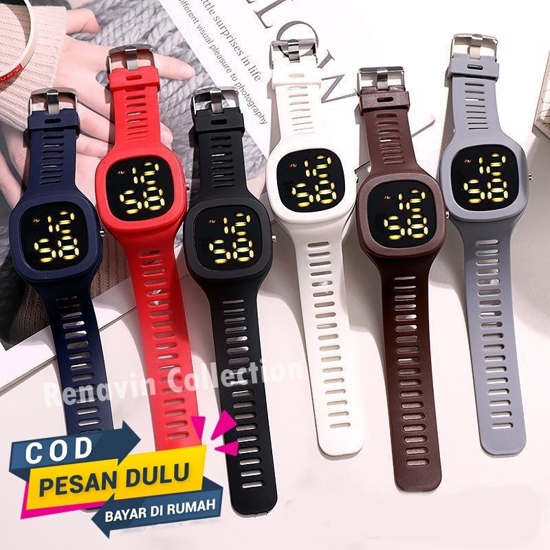 ( Beli 1 Gratis 1 ) Jam Tangan Anti Air Digital LED Pria Dan Wanita Gaya Korea Rubber Watches