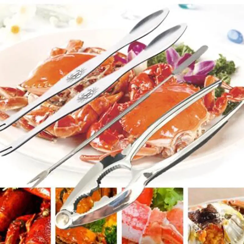Bộ Dụng Cụ Bóc Vỏ Cua, Nĩa Hải Sản, Bộ Đồ Khủng Bố, 4 Cái / bộ