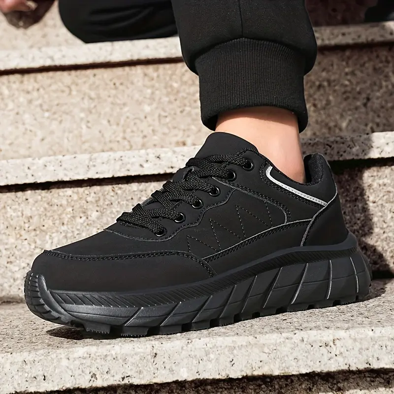 Men's Durable Synthetic Ankle Boots - Comfortable Lace-Up Hiking Boots with Breathable Fabric Lining & Cushioned Insole, Non-Slip PU Sole for Urban Outdoor Trekking, Round Toe Design, Trekking Footwear | Modern Boot Design, Hiking Shoes 6