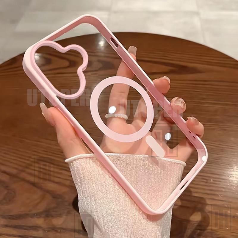 Product Introduction of New Senior 16 Pink Magsafe Magnetic Phone Case for iPhone 16 15 14 13 12 11 Pro Max Plus Matte Frame Clear Antiskid Hard Cover 5