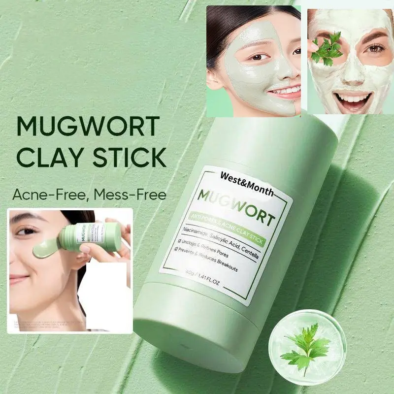 Mặt Nạ Đất Sét Trơn, Phương Tây & Tháng, Kiểm Soát Dầu, Làm Sáng Da, Dưỡng Ẩm, Mặt Nạ Đất Sét Trị Mụn, Tự Nhiên, Dán, 40g Skincare