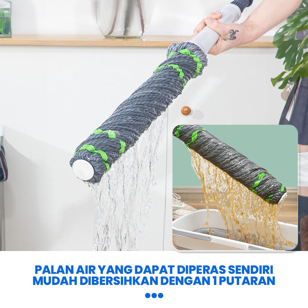 HUGO Alat Pel Lantai Putar Otomatis Twist Mop - Pel Lantai Praktis Peras Tarik Otomatis Ungu Alat pel pemeras otomatis tanpa perlu dicuci, pembersih rumah tangga, alat pel putar, murah dan tahan lama.