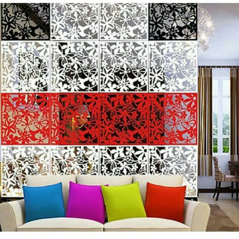 Hollow hanging screen modern butterfly flower curtain room partition home decoration with buttons