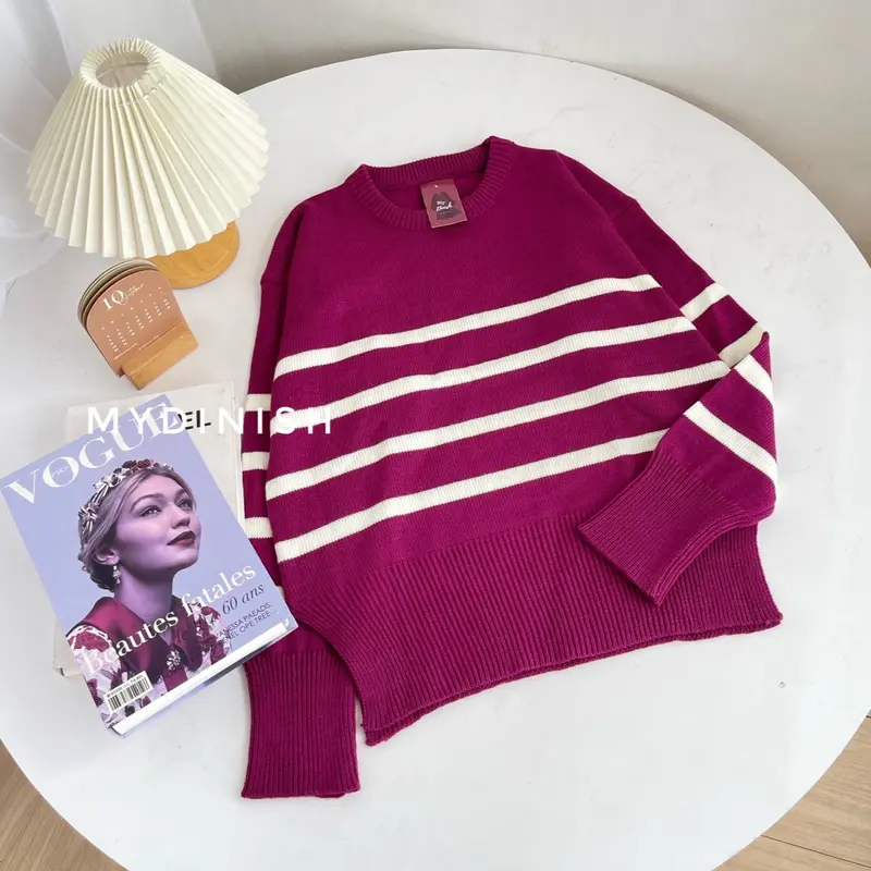 Dinda Blaster Blouse - Atasan Blouse Wanita Bahan Rajut Setrip Baju Nyaman 4